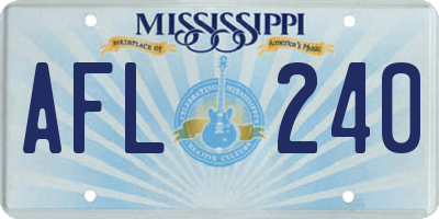 MS license plate AFL240