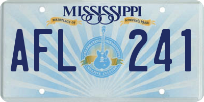 MS license plate AFL241