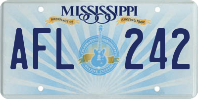 MS license plate AFL242