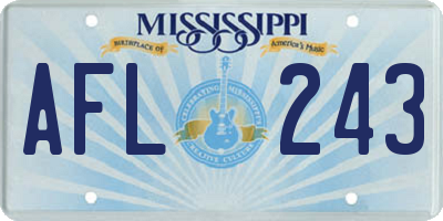 MS license plate AFL243