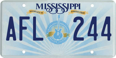 MS license plate AFL244