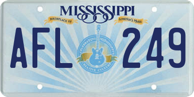 MS license plate AFL249