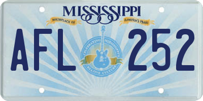 MS license plate AFL252