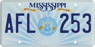 MS license plate AFL253