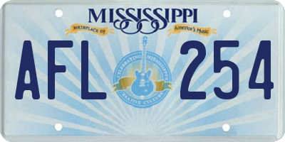 MS license plate AFL254