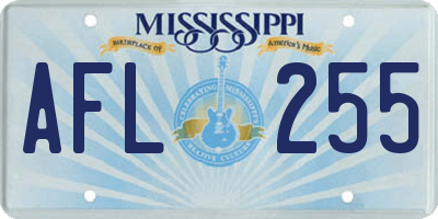 MS license plate AFL255