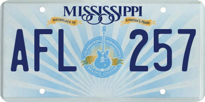 MS license plate AFL257