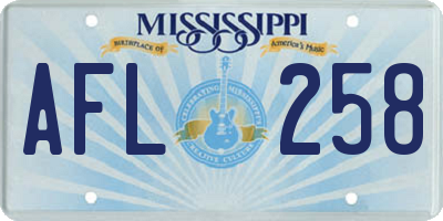 MS license plate AFL258