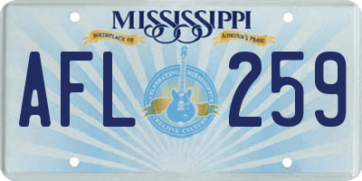 MS license plate AFL259