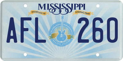 MS license plate AFL260