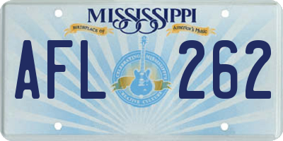 MS license plate AFL262