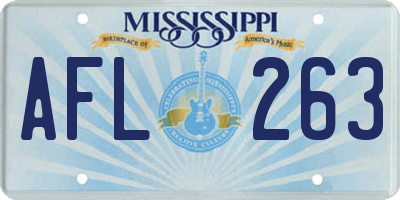 MS license plate AFL263