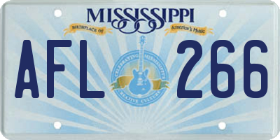 MS license plate AFL266