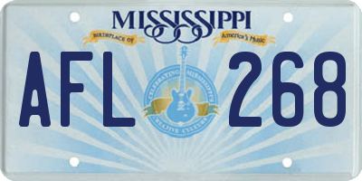 MS license plate AFL268
