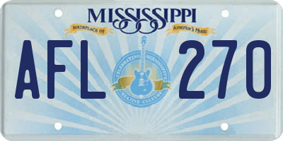 MS license plate AFL270