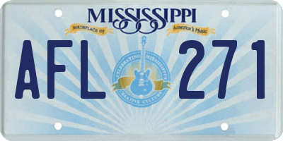MS license plate AFL271