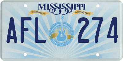 MS license plate AFL274