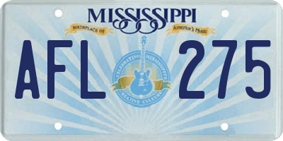 MS license plate AFL275