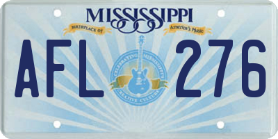 MS license plate AFL276