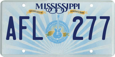 MS license plate AFL277