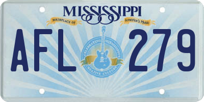 MS license plate AFL279