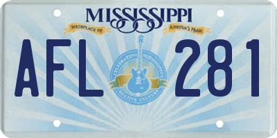 MS license plate AFL281