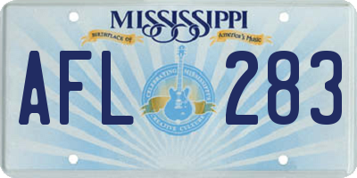 MS license plate AFL283