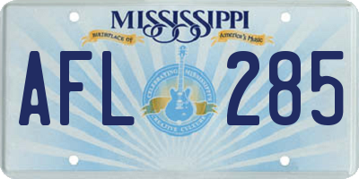 MS license plate AFL285