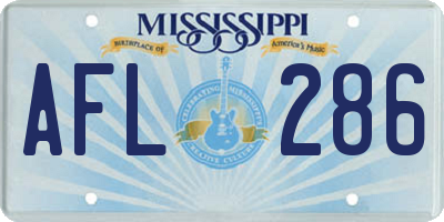 MS license plate AFL286