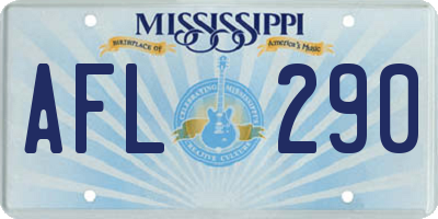 MS license plate AFL290