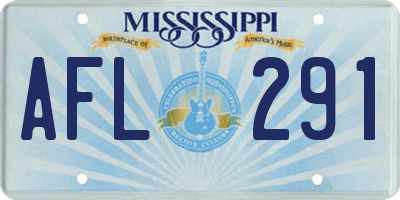 MS license plate AFL291