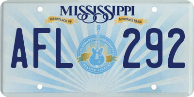 MS license plate AFL292