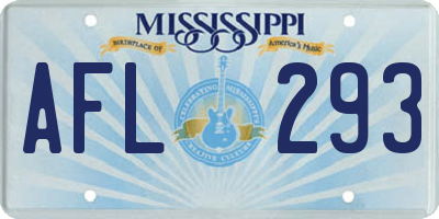 MS license plate AFL293