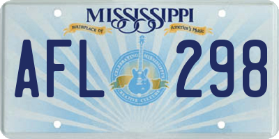 MS license plate AFL298