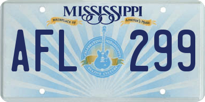 MS license plate AFL299