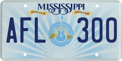 MS license plate AFL300