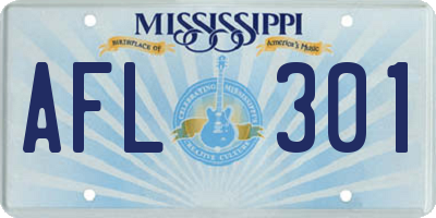 MS license plate AFL301