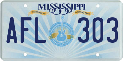 MS license plate AFL303