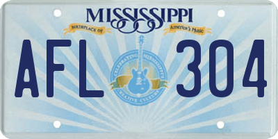 MS license plate AFL304