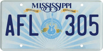 MS license plate AFL305