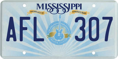 MS license plate AFL307