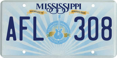 MS license plate AFL308