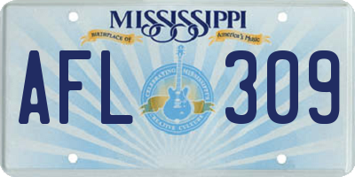 MS license plate AFL309