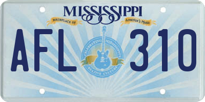 MS license plate AFL310