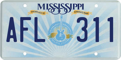 MS license plate AFL311
