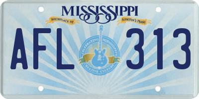 MS license plate AFL313