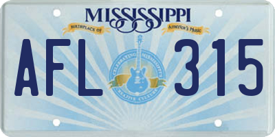 MS license plate AFL315