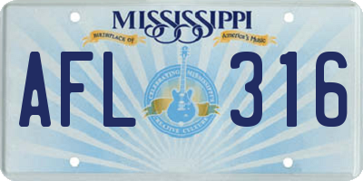 MS license plate AFL316