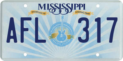 MS license plate AFL317