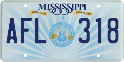 MS license plate AFL318